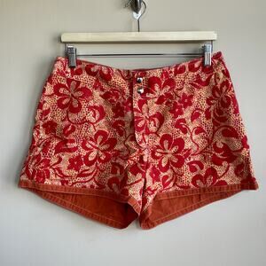 Big Flirt orange red reversable betty micro shorts summer beach swim women's M